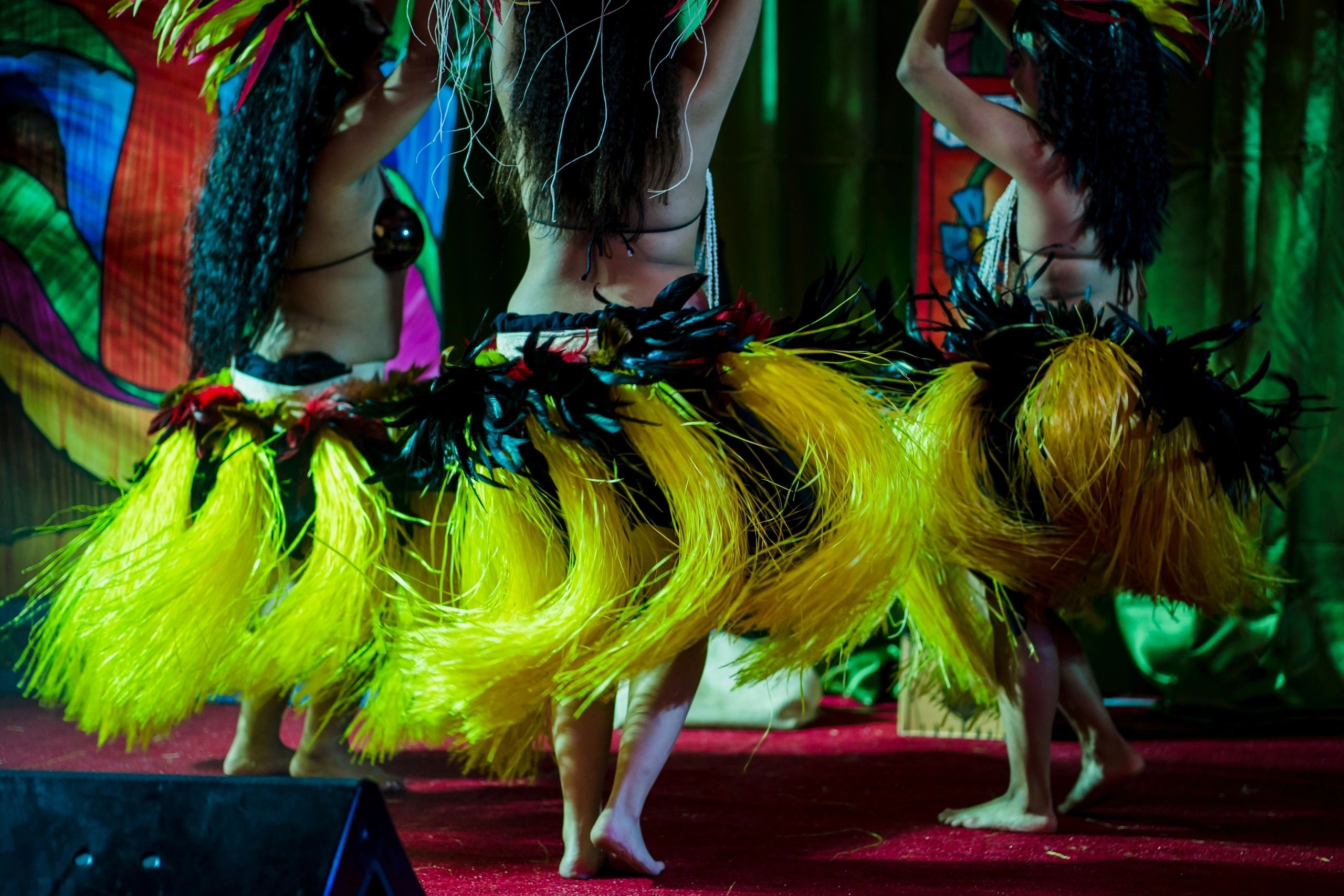 Manea Polynesian fire dancer performing at a luau show