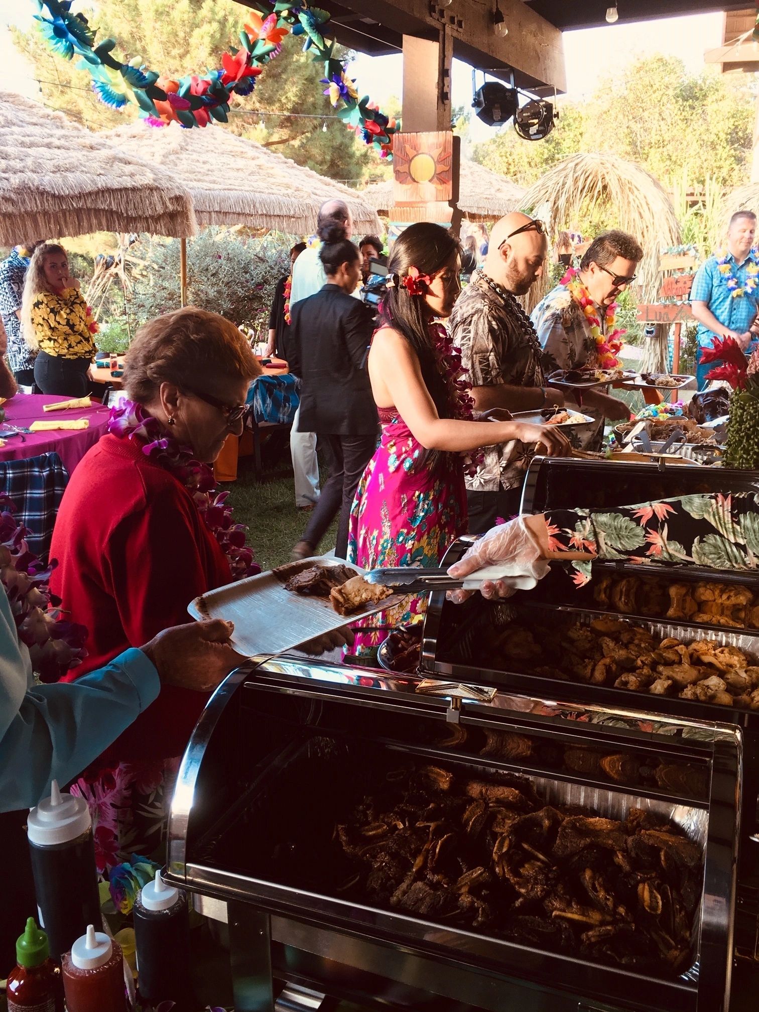 Hawaiian BBQ catering spread — Manea Events Hawaiian food catering